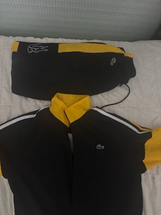 Conjunto Lacoste Negro y Amarillo