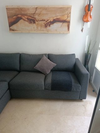 Sofá chaise longue gris 8 plazas