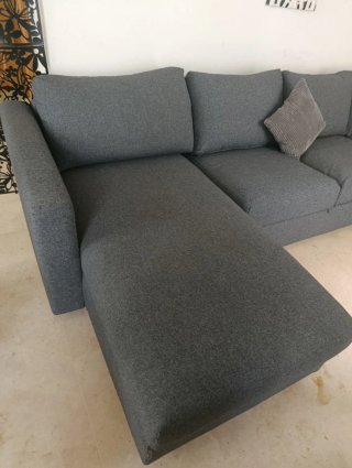 Sofá chaise longue gris 8 plazas