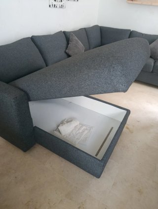 Sofá chaise longue gris 8 plazas