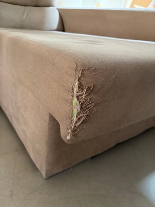 Sofá chaise longue 3/4 plazas tela beige