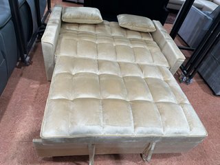 Sofá Cama Terciopelo Beige 2 Plazas