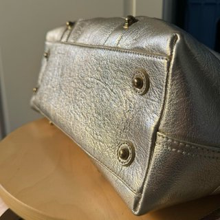Borsa Just Cavalli pelle tessuto bianco oro