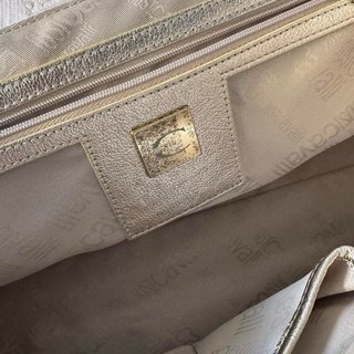 Borsa Just Cavalli pelle tessuto bianco oro