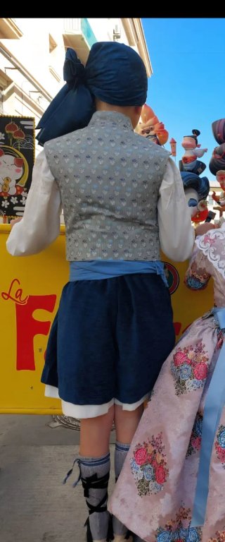 Traje Fallero Azul y Gris Talla 8-9-10