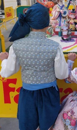 Traje Fallero Azul y Gris Talla 8-9-10