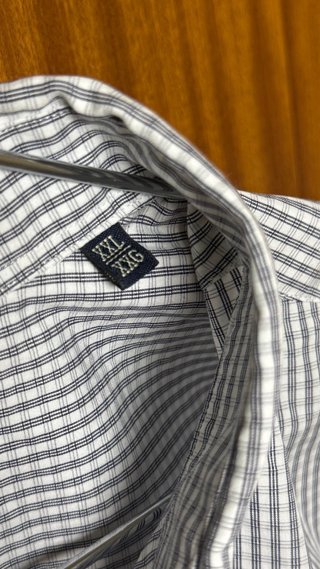 Camisa Massimo Dutti Quadriculada Azul e Branco