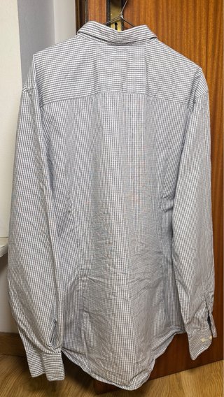 Camisa Massimo Dutti Quadriculada Azul e Branco