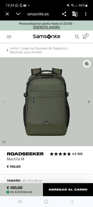 Mochila Samsonite Marrón/Verde Militar