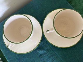 Coppia tazze colazione dipinte a mano