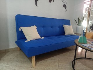 Sofá cama azul