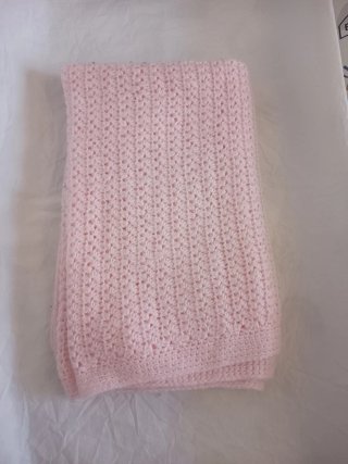 Mantita bebé lana rosa