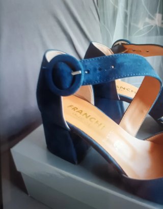 Scarpe eleganti donna in camoscio blu nr.37