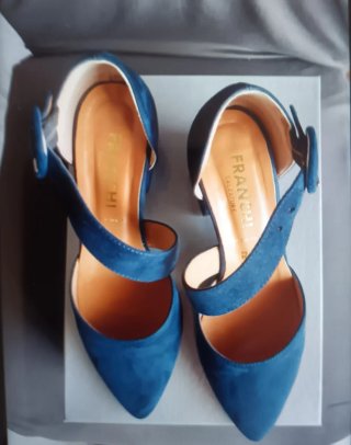 Scarpe eleganti donna in camoscio blu nr.37