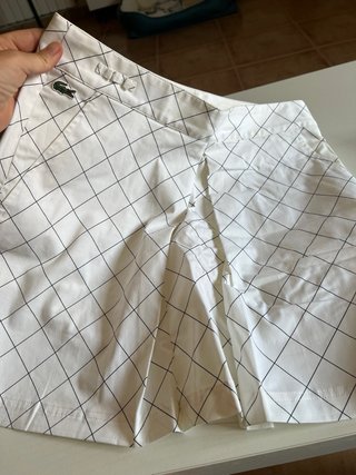 Falda pantalón Lacoste blanca cuadros