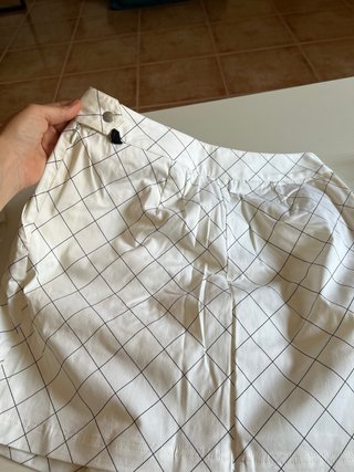 Falda pantalón Lacoste blanca cuadros