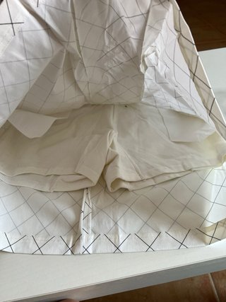 Falda pantalón Lacoste blanca cuadros