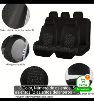 Juego 9 Fundas Asientos Coche Universales