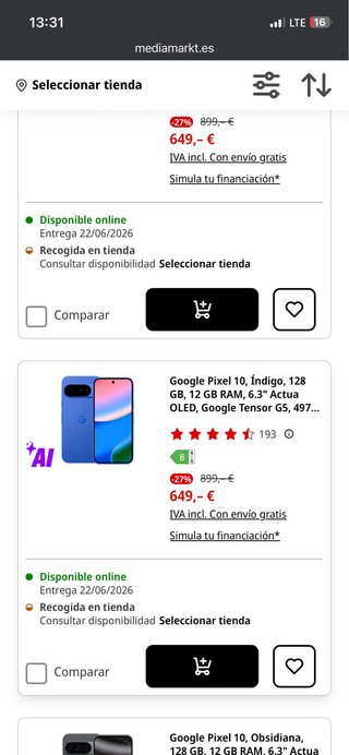 Google Pixel 10 Azul Indigo 5G