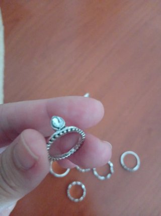 Lote de anillos plateados ajustables