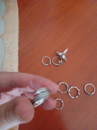 Lote de anillos plateados ajustables