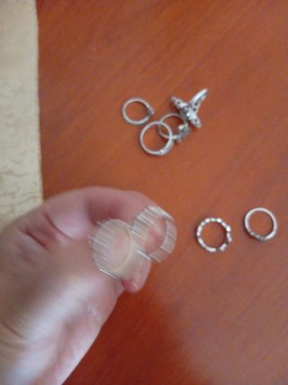 Lote de anillos plateados ajustables