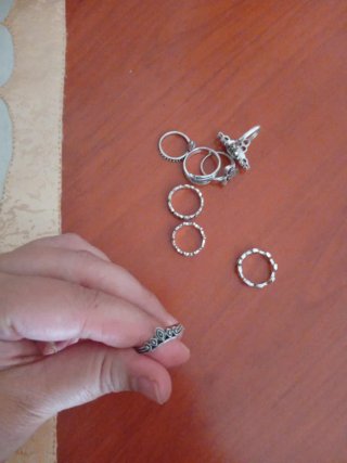 Lote de anillos plateados ajustables