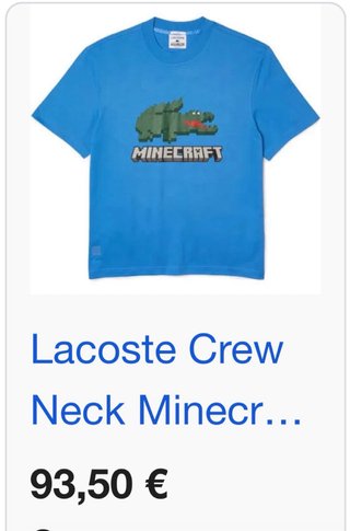 Camiseta Lacoste x Minecraft Edición Limitada