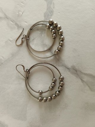 Pendientes Aro Plata con Bolitas