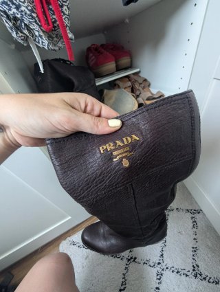 Stivali Marroni Originali Prada + Fodera
