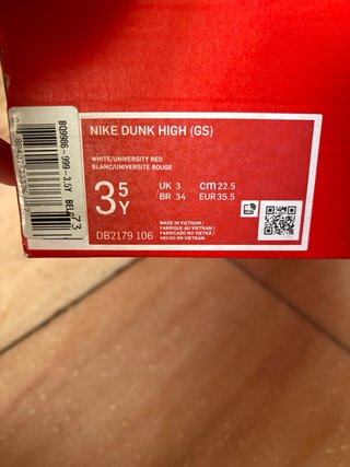 Nike Dunk High (GS) Rojo y Blanco