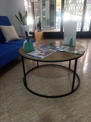 Mesa de centro madera y metal