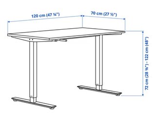 Escritorio Elevable Blanco 120x70