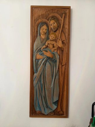 Retablo religioso madera Sagrada Familia