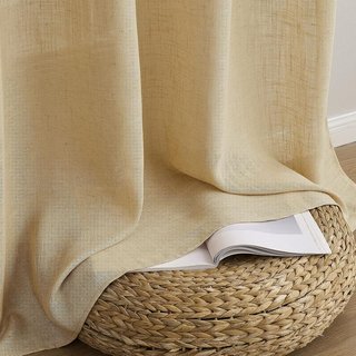 Cortinas Lino MIULEE Opacas 2 Paneles Beige