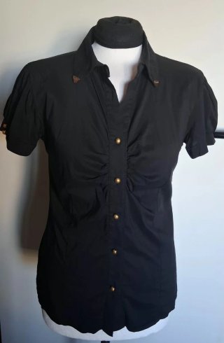 Camicia donna mezza manica nera