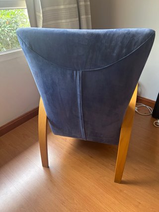 Sillón butaca azul ante y madera
