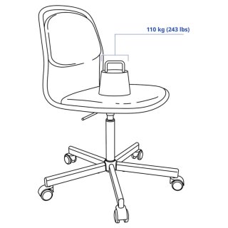 Sedia girevole Ikea nera
