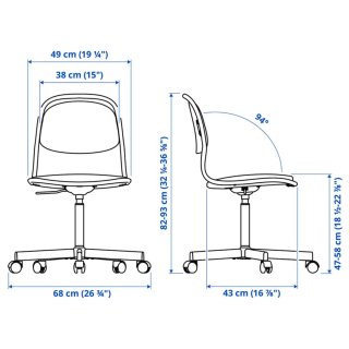 Sedia girevole Ikea nera