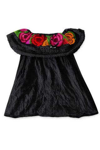 Blusa Mexicana Bordada Flores