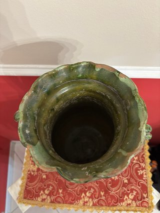 Antico vaso in terracotta smaltato