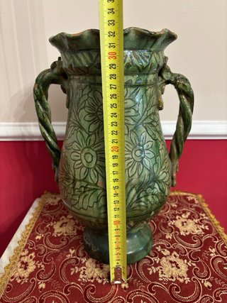 Antico vaso in terracotta smaltato