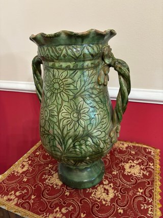 Antico vaso in terracotta smaltato
