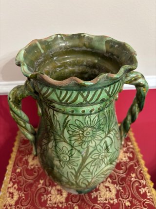 Antico vaso in terracotta smaltato