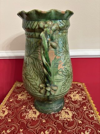 Antico vaso in terracotta smaltato