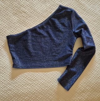 Top Brillante Azul Talla S