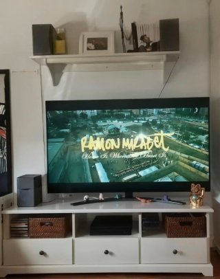 Mueble TV y Estantería Blanca