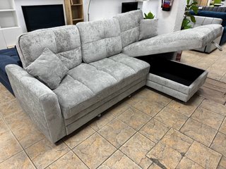 Sofá Miren Chaiselongue Gris Claro Doble Arcón