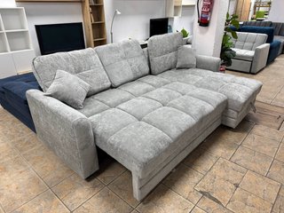Sofá Modular Cama Gris con Doble Baúl Oculto