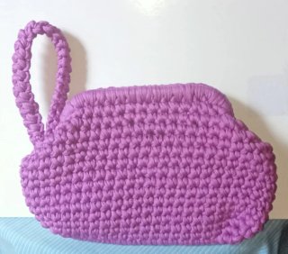 Bolso Clutch Crochet Lila Hecho a Mano